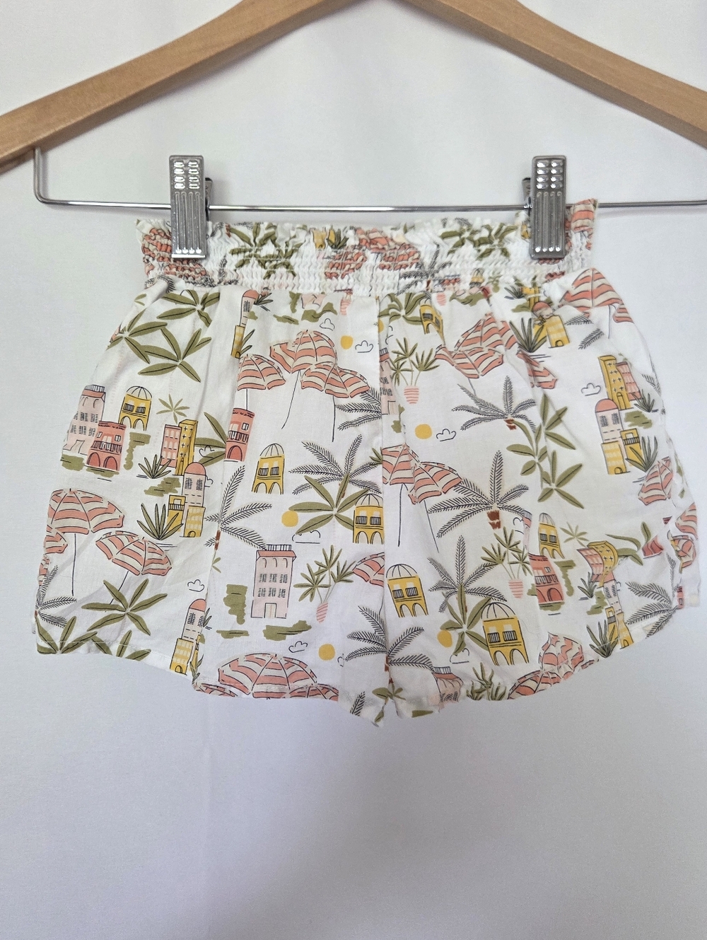 Janie and Jack Girls Cotton Shorts Beach Town Cotton Smocked Waist